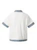 Camiseta Xadrez Patchwork Falsa Duas Peças Estilo Japonês para Homens e Mulheres, Verão Retrô Solta Casual Manga Curta Tendência High Street Esportiva