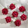 D 7cm Flor Rosa de Veludo Simulada com Borda Enrolada Cabeça de Flor Artificial DIY Grampo de Cabelo Acessórios para Broche de Flor Decoração de Sala de Casamento