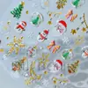 Belleza Completa Transfronterizo Nuevo Arte de Uñas Pegatinas en Relieve Copo de Nieve Navideño Papá Noel Hombre de Jengibre Pegatinas para Arte de Uñas