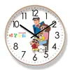 6954 Reloj de Pared Lindo para Sala de Estar Crayon Xiao Xin Dibujos Animados Educación Temprana Hogar Silencioso Silencioso Silencioso Segundos Barrido Larga Duración Reloj de Cuarzo