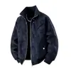 Jaqueta de moto outono e inverno, solta, estilosa e legal, com gola alta, moderna e fashion, adequada para o trajeto diário, versátil, design patchwork e estilo jaqueta de couro para homens