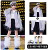 Moda Infantil Hip-Hop Roupas da Moda para Meninas Jaqueta com Franjas e Lantejoulas Prateadas Roupas de Performance Hip-Hop Hiphop Jazz Roupas de Performance