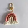 Llavero Colgante Nuevo Tejido Completamente a Mano Borla Arcoíris Colgante Pequeño Colgante para Bolsa Producto Terminado Nuevo Venta al por Mayor