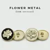 Elegantes Botones Redondos Metálicos de Flor de Rosa para Chaquetas de Traje, Suéteres, Botones Decorativos para Abrigos, Botones Versátiles para Abrigos de Piel