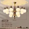 Candelabro de sala de estar de estilo francés medieval de estilo bambú todo de cobre, luz principal atmosférica con estética de la dinastía Song, iluminación vintage nueva para toda la casa