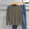 Suéter de Cuello Redondo para Otoño e Invierno para Hombre Camiseta Base Suéter Tejido Top Ajustado con Ropa de Línea de Moda para Otoño e Invierno