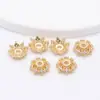 Copos de Nieve Huecos Microincrustados, Bases de Flor de Zirconia, Accesorios de Cuentas Espaciadoras, Pulseras de Color Duradero Rellenas de Oro de 18 Quilates, Materiales para Cuentas de Collares