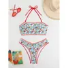 2026 Nuevo Estilo Europeo y Americano de Comercio Exterior Traje de Baño Strapless para Mujer Bikini Sexy Estampado Ropa de Baño para Playa Bikini