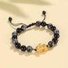 Nova pulseira de contas de pedra de floco de neve de ágata preta corajosa de prata 999 homens e mulheres tendência de personalidade pulseira de bodhi branca atacado