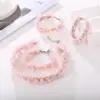Brincos de Design Retrô, Corrente de Pescoço, Pulseira Conjunto de Três Peças, Estilo Doce e Cool, Acessórios de Luxo Leve, Conjunto de Tecido Trançado com Pérolas