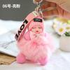 Colgante de muñeco de peluche de zorro real con ojos cerrados, bolsa de seguridad antipérdida, llavero, regalo pequeño de descompresión DIY