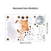 Br0261H Adhesivo de Pared Autoadhesivo de Anime Zorro Dormilón Nubes de Dibujos Animados Estrellas Luna Adhesivo Decorativo para Habitación Infantil