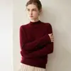 Suéter premium 100% caxemira pura sem costura para mulheres, gola alta discreta, simples e elegante, adequado para o trabalho, camada base modeladora