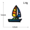 Serie de Barcos de Vela Bordado por Computadora Pegatinas de Tela Bordadas Comercio Exterior Transfronterizo Ropa Pegatinas Decorativas Parche para Agujeros DIY