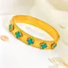 Pulsera de trébol de cuatro hojas de acero de titanio de moda transfronteriza, pulsera de flor de cinco hojas de acero inoxidable con diseño de nicho, joyería para mujer que no se decolora