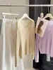 Suéter de Punto Coreano Súper Elegante de Dos Piezas Falsas para Mujer, Temporada de Primavera, Nuevo Modelo 2026, Manga Larga, Delgado, Suave, Capa Base