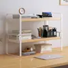 Estantería de escritorio para dropshipping, pequeña, simple, para dormitorio, estante de almacenamiento de hierro, estante de oficina, almacenamiento de mesa, sala de estar