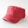 Gorra de béisbol de color sólido, estilo vintage desgastado, visera curva, copa plana, unisex, simple y versátil, casual, estilo británico para otoño e invierno