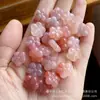Colgante Pequeño Flor de Cinco Pétalos de Calcedonia Blanca Gelatina de Lichi Natural, Ágata de Fuente de Sal Agujero Horizontal Flor de Ciruelo Accesorios para Joyería DIY Venta al por Mayor