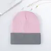 Nuevo Gorro de Punto con Bloques de Color y Logo Personalizado, Gorro de Lana Cortavientos y Cálido para Otoño e Invierno para Hombres y Mujeres, Gorro de Moda y Versátil para Clima Frío
