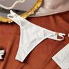 Ropa interior femenina cómoda, ligera, de lujo, estilo francés, sexy, de seda helada, con cinturón fino, encaje transparente y hueco, de cintura baja