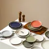Platos de Cerámica para Restaurantes y Hoteles, Platos para Bistec Estilo Europeo, Platos para Pasta Estilo Occidental, Platos para Comedor Doméstico, Platos Hondos de Cerámica Rústica Estilo Japonés