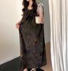 Pijamas de mujer para primavera y otoño, camisón de algodón y seda para primavera y verano, ropa de hogar de alta gama estilo Internet para mujer, vestido largo de playa