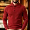 Suéter suelto estilo británico para hombre para otoño e invierno, camisa base cálida con cuello para hombres jóvenes y de mediana edad