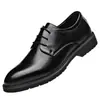 Zapatos de Piel para Hombre Woodpecker, Calzado Formal de Invierno para Negocios, Piel Genuina, Aumentan la Altura, Estilo Británico, Zapatos para Traje de Novio