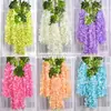Flor de Glicinia de 3 Hojas y 6 Hojas Flor de Frijol Decoración de Boda Arco de Flores Artificiales Accesorios Enredadera de Flores de Plástico para Techo Lote de Flores Artificiales