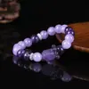 Pulsera de Jade Púrpura Lavanda Natural Amatista Forma Irregular, Pulsera de Círculo Único que Mejora el Ambiente con un Sentido de Nueve Elementos de Fuego Púrpura, Mayoreo