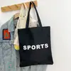 Bolsa Tote de Lona Outono Nova Tendência Estilo Coreano Personalizada Moda Estampa Artística Grande Capacidade Bolsa de Ombro para Estudante Aula