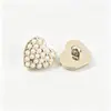 Botón con Perla y Strass en Forma de Corazón Cosido a Mano Botón de Perla de Puntos Corazón de Amor Botones con Puntos de Aceite Dorado Sensación de Alta Gama Accesorio de Alta Calidad