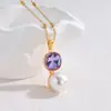 Moda Europea y Americana Acero Inoxidable Oro de 18K Zirconia Accesorios de Collar Cadena para Suéter Elegante Creativo Estilo Ins para Mujer Lujo Accesible y Sentido de Alta Gama