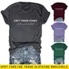 Amazon Moda Casual Europea y Americana Transfronteriza No Se Pueden Tirar Piedras Estampado de Letras Verano Versátil Camisa de Manga Corta