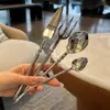 Faca e Garfo para Bife de Aço Inoxidável 304 Estilo Nórdico Conjunto de Talheres Ocidentais Faca de Bife de Restaurante de Luxo Hotel