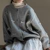 Abrigo Suéter para Niñas 2025 Otoño Nuevo Estilo Cardigan de Punto con Lazo y Conjunto de Dos Piezas con Falda para Niños Mayores Estilo Dulce