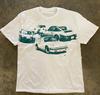Fabricantes de comercio electrónico transfronterizo al por mayor marca de moda estampado de coche moda high street para niños camiseta de manga corta patrón de dibujos animados suelta