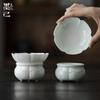Juego de té de cerámica Mo Ji Joker con filtro de posos de té de Kung Fu, accesorios para ceremonia del té, filtro de posos de té de porcelana blanca de barro de jade, conjunto completo de adornos