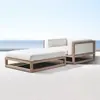 Mobiliário de Lazer Externo em Liga de Alumínio Impermeável e à Prova de Sol Jardim Pátio Cadeira de Rattan Pintura com Textura de Madeira Sofá para Varanda Externa