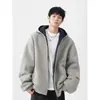 Sudadera Cardigan con Capucha y Doble Cremallera Marca Trendy Americana para Hombres y Mujeres Temporada Otoño e Invierno Sudadera con Capucha Pesada de Moda Atractiva para Parejas