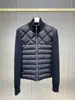 Jaqueta de Penas Masculina Tricô de Lã com Gola Alta, Costura, Xadrez Diamante, Cardigan Casual, Nova Coleção Outono/Inverno 2023