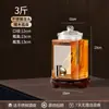 Botella de vino de vidrio, recipiente hermético para el hogar, jarra de vino medicinal con ginseng, jarra de vino, jarra de vino blanco con grifo, botella de vino