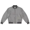 Chaqueta de otoño para hombre con cuello redondo, chaqueta de béisbol minimalista americana, chaqueta de vuelo elegante para hombre, casual y versátil