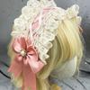 Diadema Lolita de Encaje Oscuro Hecha a Mano Chica Suave Chica Dimensión Accesorios para el Cabello Lolita KC Tocado Multicolor Lazo