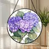 Adornos de vidrio de hortensia morada transfronterizos, decoraciones colgantes coloridas para el hogar, decoraciones de ventana y atrapasoles para jardín