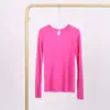 Ropa Deportiva de Fitness Yoga Lulu 1.0 de Manga Larga Transpirable con Logo