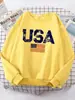 Letras Americanas Bandera Americana Estrellas y Rayas Sudadera con Capucha para Mujer Sudadera Oversize Urbana Personalidad Cálida