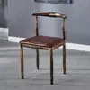 Respaldo de Silla de Comedor Taburete Doméstico Silla de Escritorio Nórdica Silla de Restaurante Moderna Simple Silla de Esquina de Hierro Imitación Madera Maciza