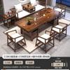 Luohan Cama Prancha Grande Conjunto de Mesa e Cadeiras de Chá Uma Mesa Cinco Cadeiras Mesa de Café para Escritório Casa Zen Novo Estilo Chinês Mesa de Chá de Madeira Maciça